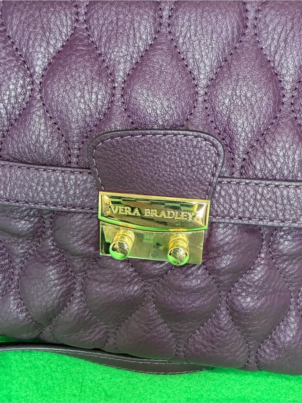 Vera Bradley Quilted Top-Handle Satchel in Deep Plum